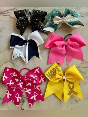 Cheer hair bows 6 different colors and designs